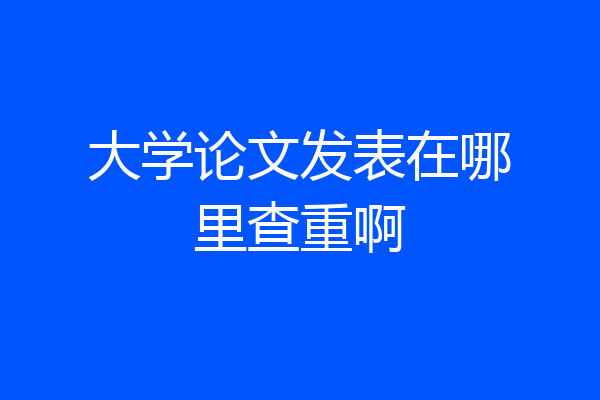 大学论文发表在哪里查重啊