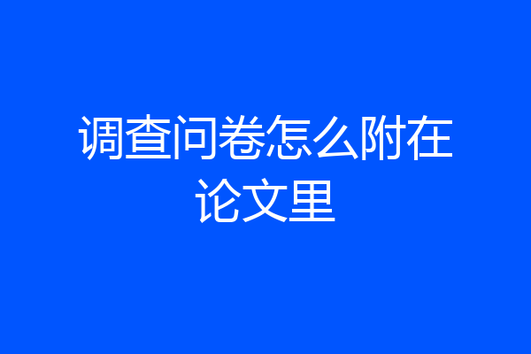调查问卷怎么附在论文里
