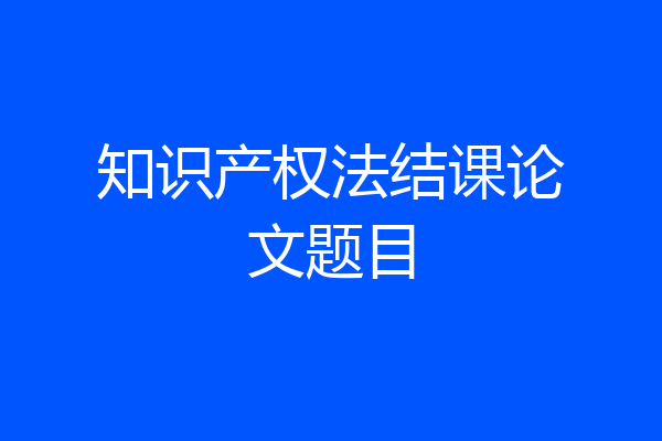 知识产权法结课论文题目