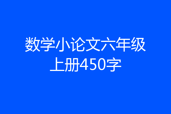 数学小论文六年级上册450字