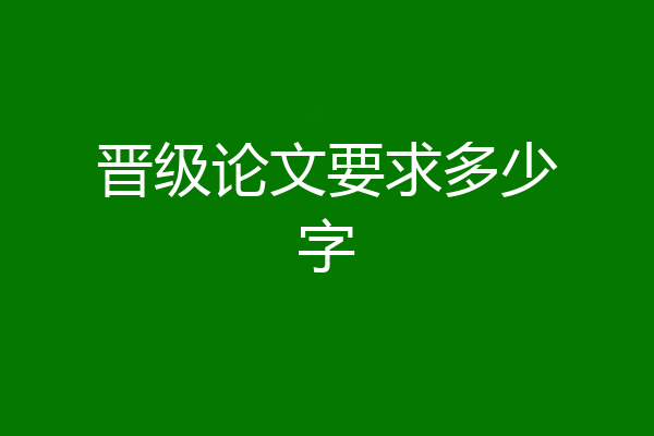 晋级论文要求多少字