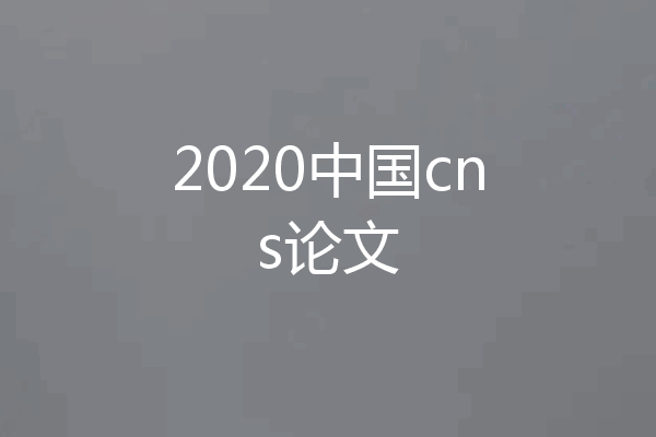 2020中国cns论文