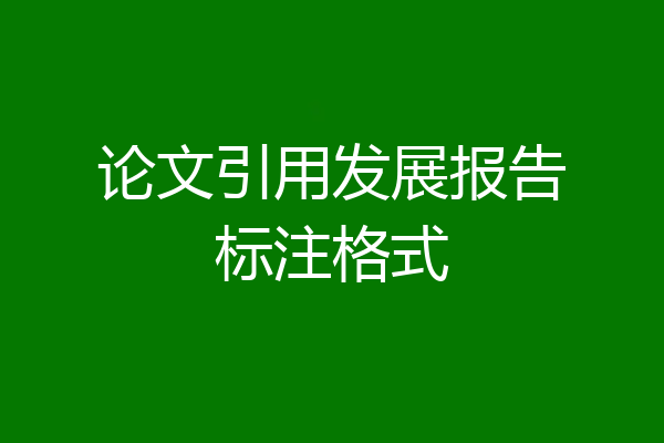 论文引用发展报告标注格式