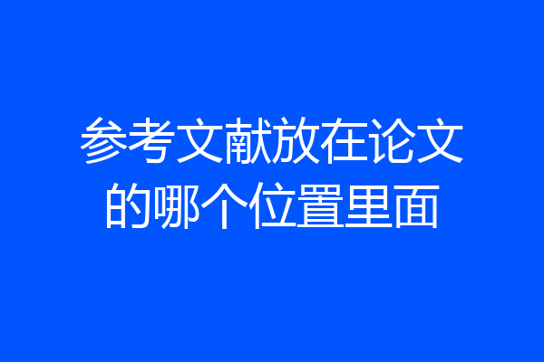 参考文献放在论文的哪个位置里面