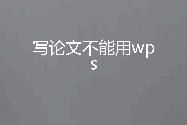 写论文不能用wps