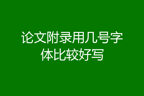 论文附录用几号字体比较好写