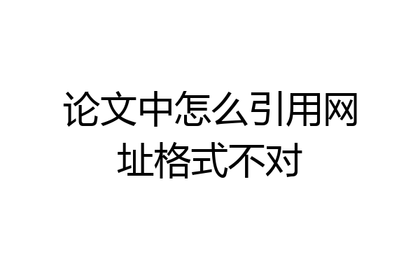 论文中怎么引用网址格式不对