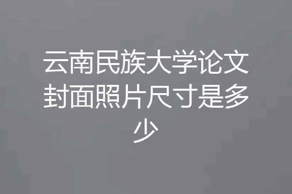 云南民族大学论文封面照片尺寸是多少