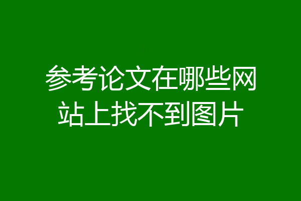 参考论文在哪些网站上找不到图片