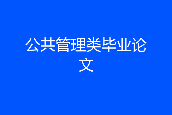 公共管理类毕业论文