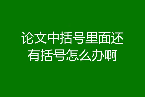 论文中括号里面还有括号怎么办啊