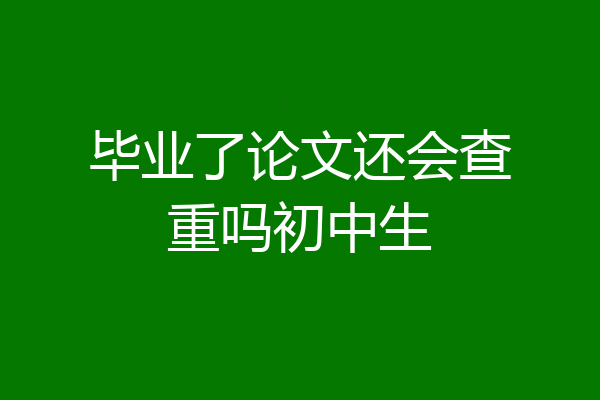 毕业了论文还会查重吗初中生