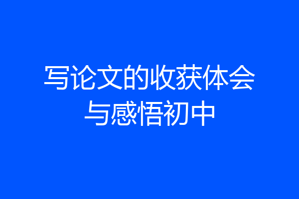 写论文的收获体会与感悟初中