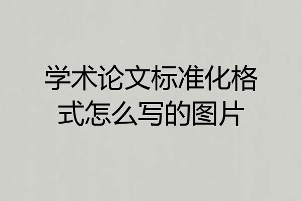 学术论文标准化格式怎么写的图片