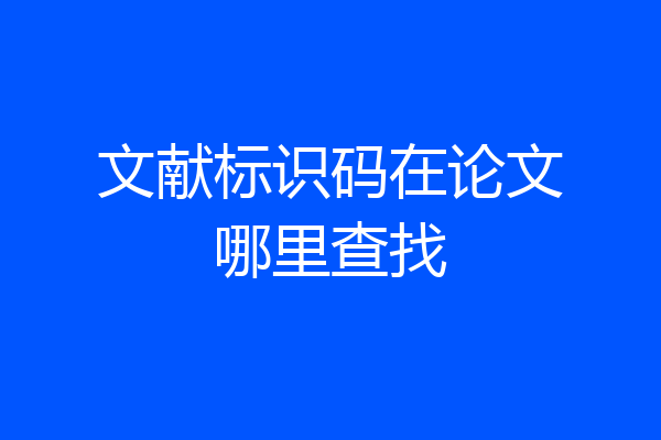 文献标识码在论文哪里查找