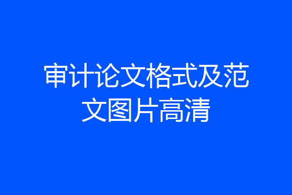 审计论文格式及范文图片高清