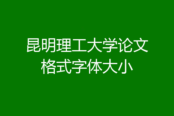 昆明理工大学论文格式字体大小