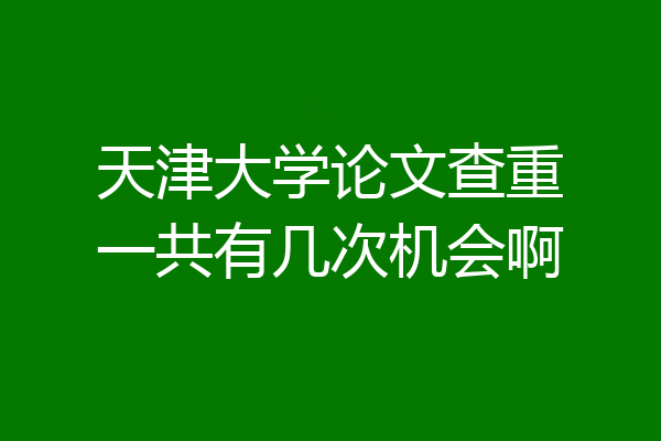 天津大学论文查重一共有几次机会啊