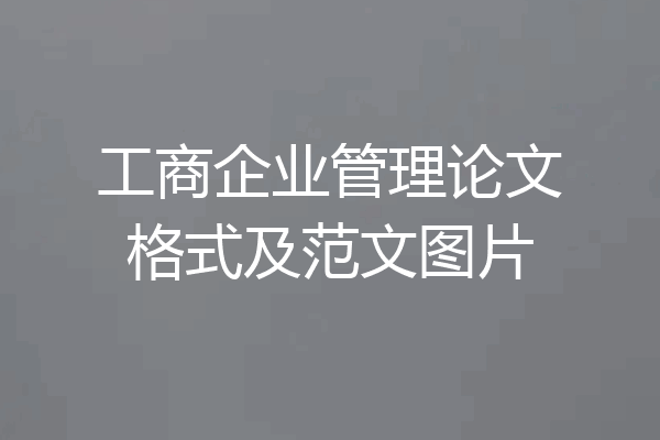 工商企业管理论文格式及范文图片