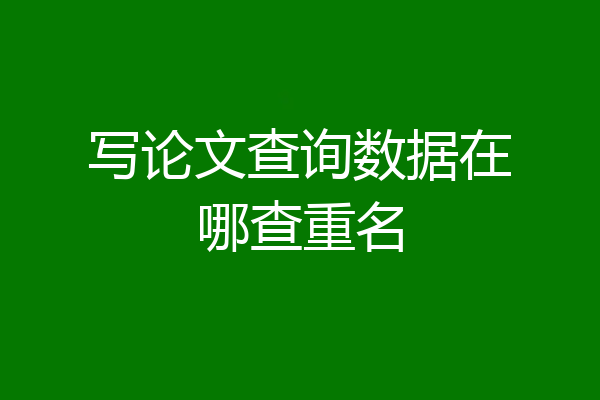 写论文查询数据在哪查重名