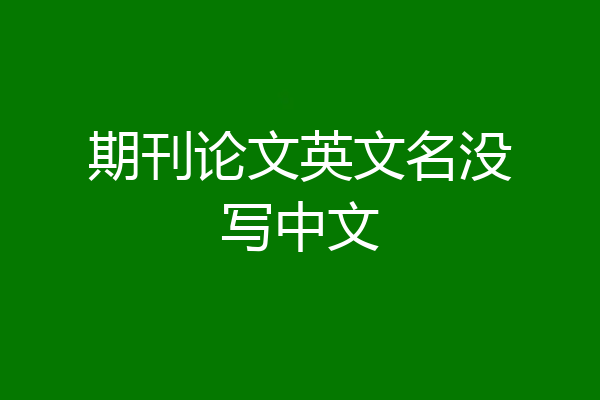 期刊论文英文名没写中文