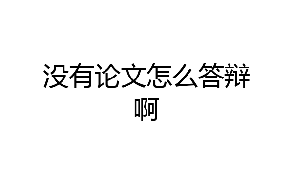 没有论文怎么答辩啊