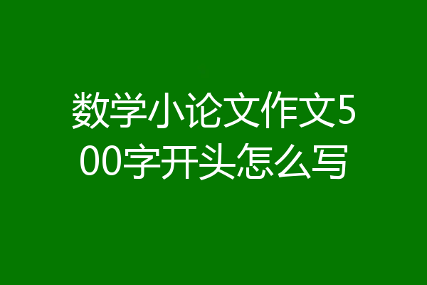 数学小论文作文500字开头怎么写