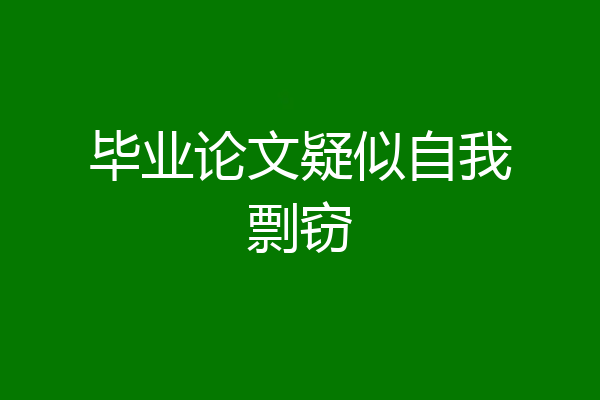 毕业论文疑似自我剽窃