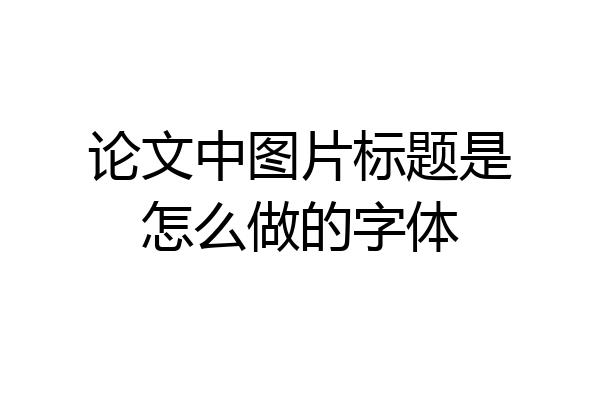 论文中图片标题是怎么做的字体