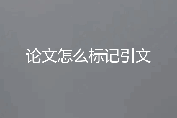论文怎么标记引文