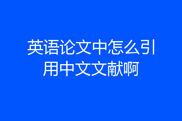 英语论文中怎么引用中文文献啊
