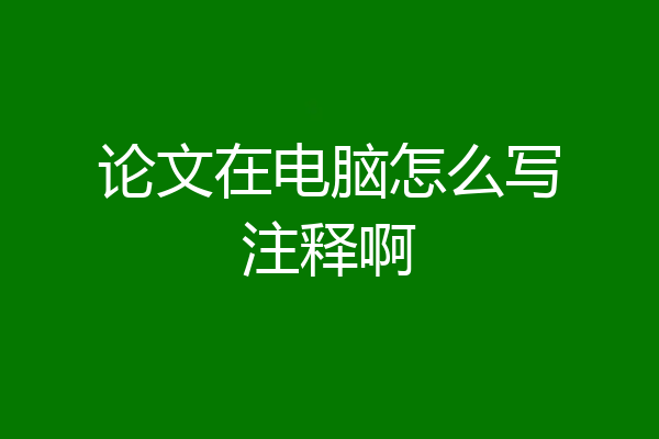 论文在电脑怎么写注释啊