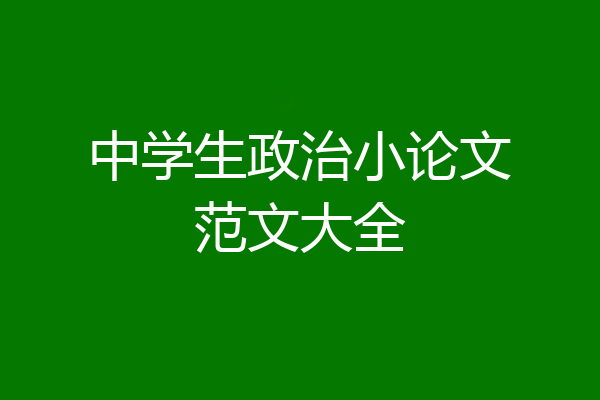 中学生政治小论文范文大全