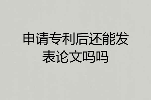 申请专利后还能发表论文吗吗