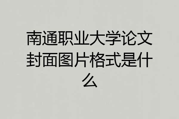 南通职业大学论文封面图片格式是什么