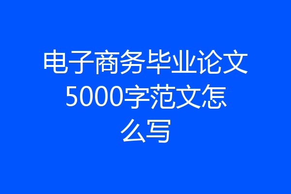 电子商务毕业论文5000字范文怎么写