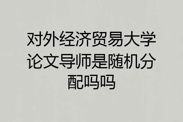 对外经济贸易大学论文导师是随机分配吗吗
