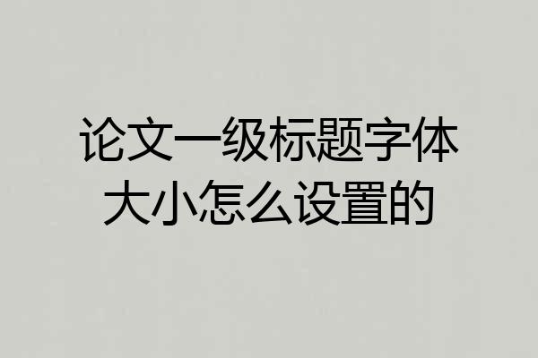 论文一级标题字体大小怎么设置的