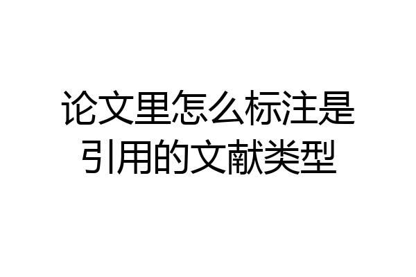 论文里怎么标注是引用的文献类型