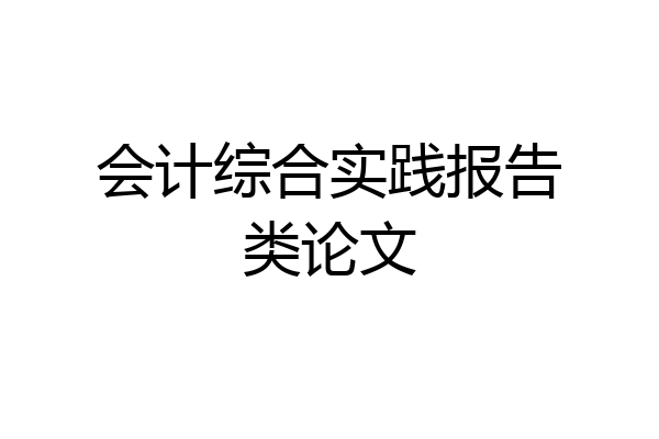 会计综合实践报告类论文