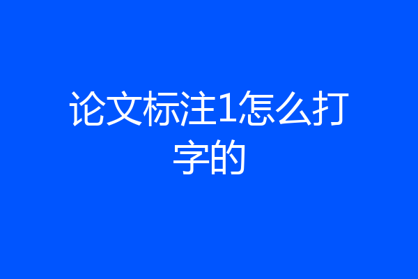 论文标注1怎么打字的