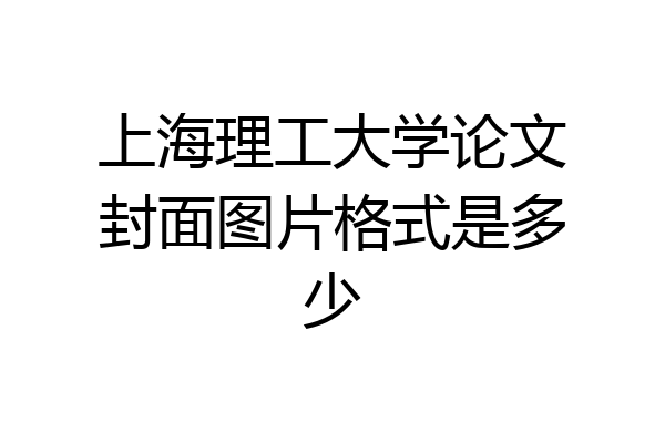 上海理工大学论文封面图片格式是多少