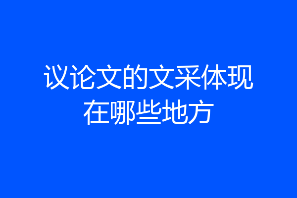 议论文的文采体现在哪些地方