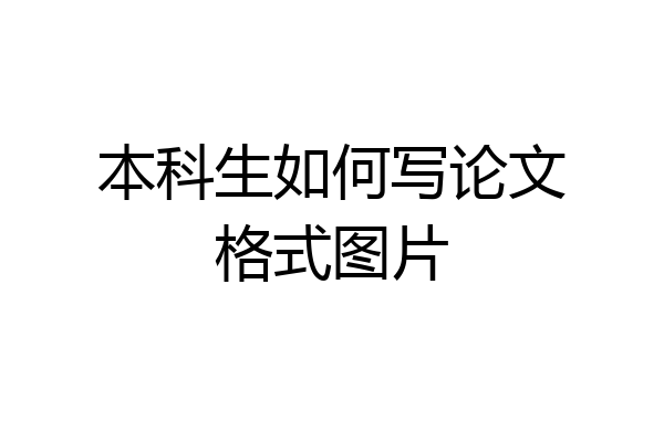 本科生如何写论文格式图片