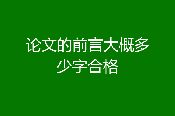 论文的前言大概多少字合格