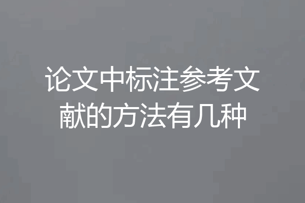 论文中标注参考文献的方法有几种