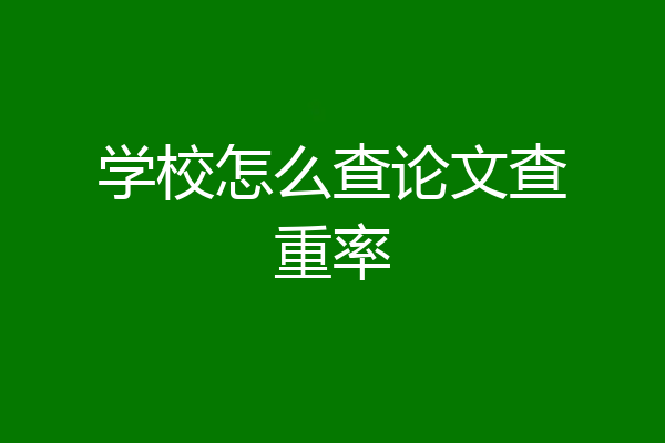 学校怎么查论文查重率