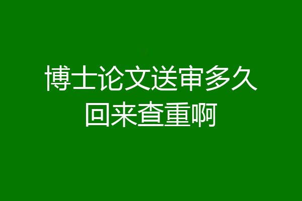 博士论文送审多久回来查重啊