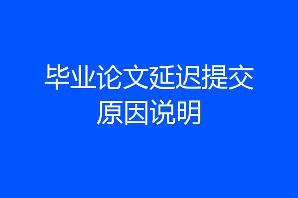 毕业论文延迟提交原因说明
