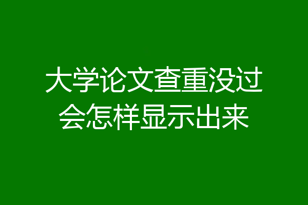 大学论文查重没过会怎样显示出来
